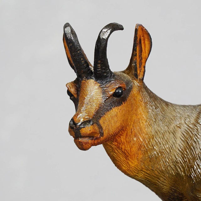 Wood Carved Wood Chamois Family by Ernst Heissl, Ebensee, Austria, 1900s For Sale - Image 7 of 11