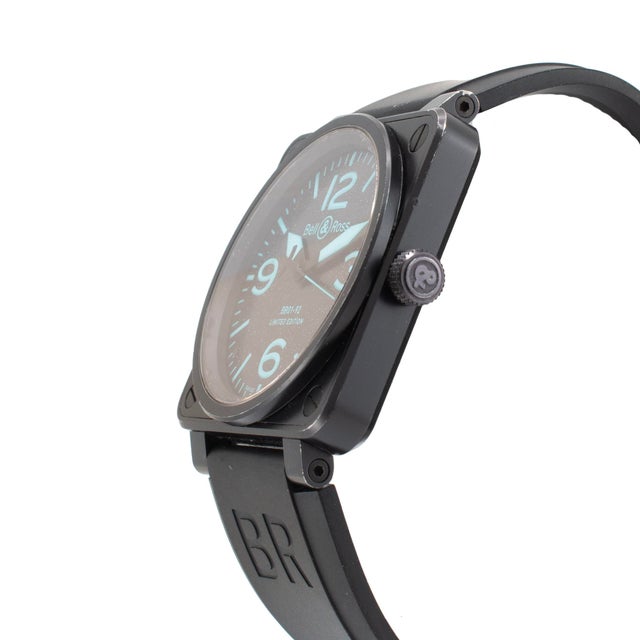 Modern Bell & Ross Br01-92 Blue Limited Edition 46mm BR01-92-Sblu Black PVD Steel Watch For Sale - Image 3 of 10