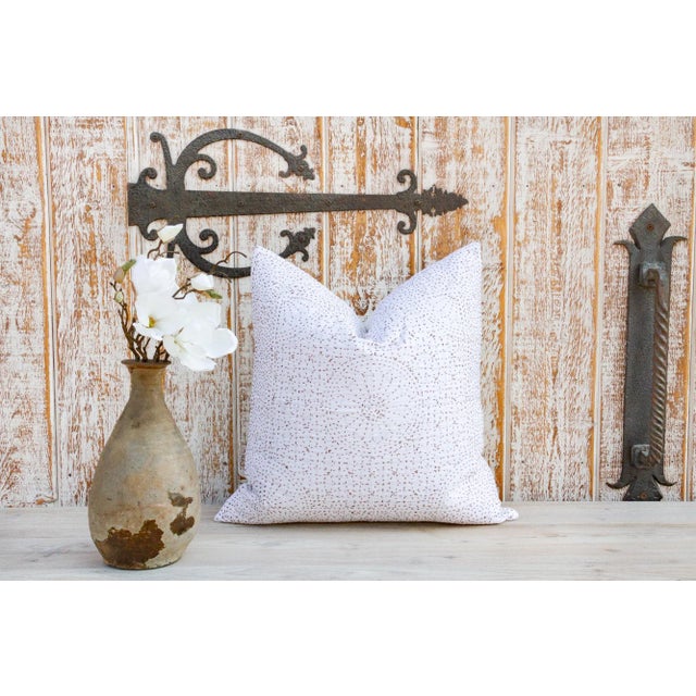 White Rust Filanan Kantha Euro Pillow For Sale - Image 8 of 9