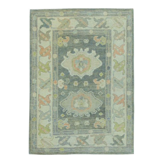 Turkish Oushak Rug 3'10" x 5'4" #20109 For Sale