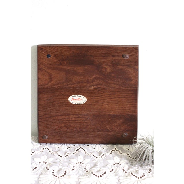 Brown Tile and Oak board - Oak cutting board - cheese board - Midcentury - Oak wood - unique cutting board - cheese tray - kitchen art - MCM For Sale - Image 8 of 10