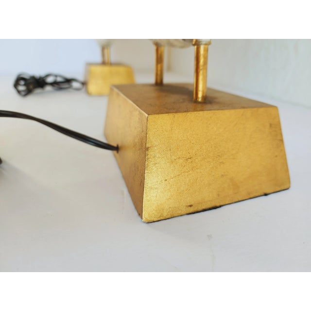 Gold Decorative Gilt Metal Ammonite Table Lamps-A Pair For Sale - Image 8 of 12