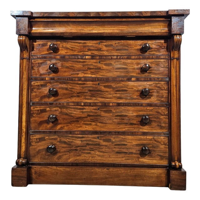 Biedermeier Chiffonier Chest of Drawers in Mahogany, 1800s For Sale