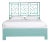 Chippendale Platform Bed Queen, Turquoise For Sale