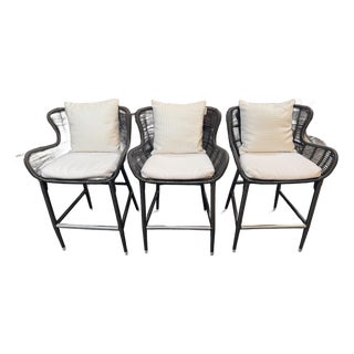 Palecek Palermo in/Outdoor Counter Stools, Set of Three For Sale