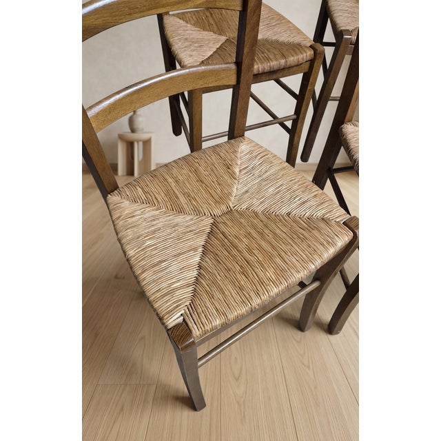 Wood 20th Century Scandinavian Dining Chairs with Wooden Frame & Woven Rattan Seats from Gemla Fabrikers AB, 1960s, Set of 8 For Sale - Image 7 of 8