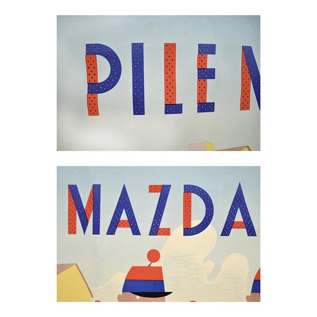 Mazda Poster by A. Simon, in Good conditions. Designed before 1890 This piece is designed in the style of the selected...