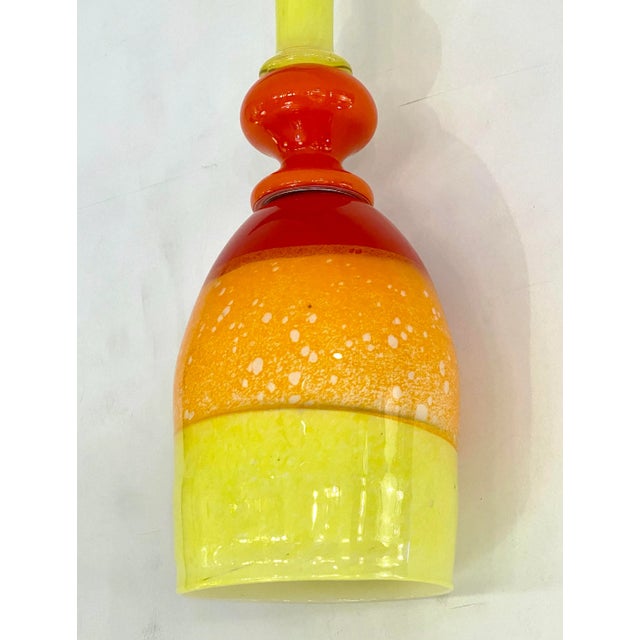 Contemporary Bespoke Italian Organic Yellow Orange Murano Glass Pendant Light For Sale - Image 10 of 10