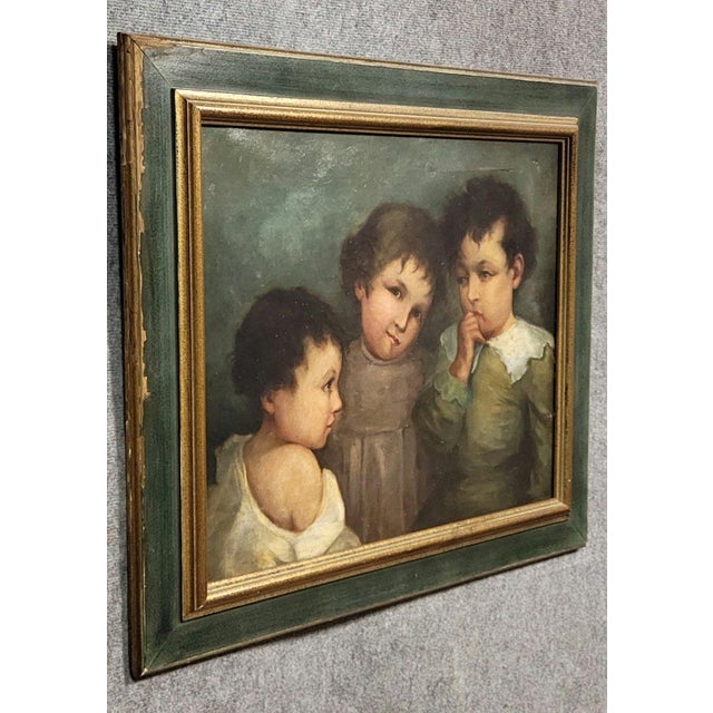 The Three Children, 1900-1920, Oil on Canvas, Framed For Sale - Image 4 of 7