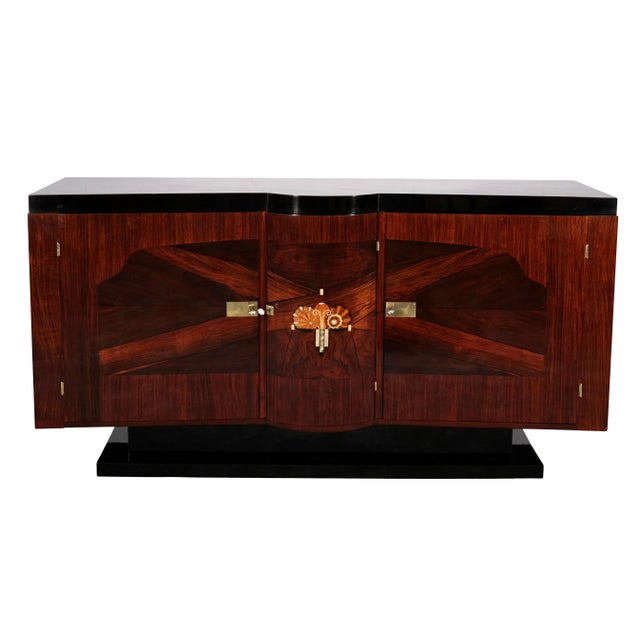 Art Deco Sideboard with Typical Inlays of Various Fruitwoods, 1930s For Sale - Image 4 of 10