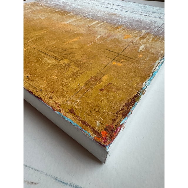 Contemporary "Ochre Textures" Abstract Oil Painting by Paula DeStefanis For Sale - Image 3 of 12