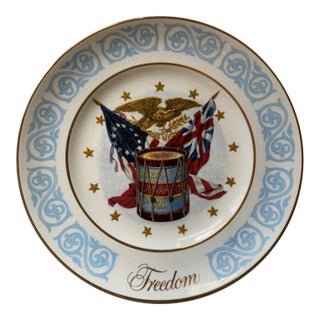 Vintage 1974 Avon Freedom Collector's Plate - Flag, Eagle & Drum" Wedgwood Edt For Sale