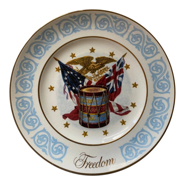Vintage 1974 Avon Freedom Collector's Plate - Flag, Eagle & Drum" Wedgwood Edt For Sale