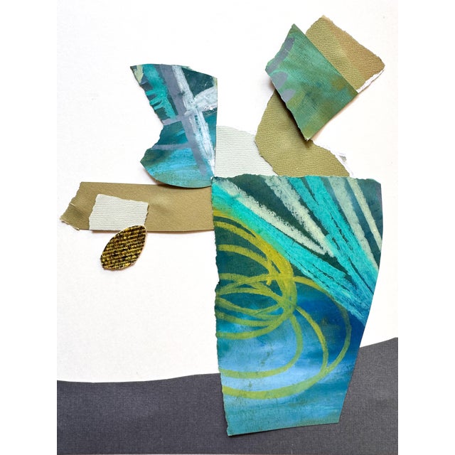 "Cut to the Feeling 1" Original Framed Collage on Paper by Zac Woodiel For Sale In Little Rock - Image 6 of 12