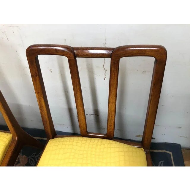 1960s Mid-Century Modern John Stuart Walnut Dining Chairs. Set of 5 For Sale - Image 9 of 12