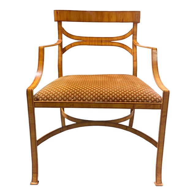 Vintage Bespoke Metal Calypso Chair in Amber and Gold Velvet For Sale