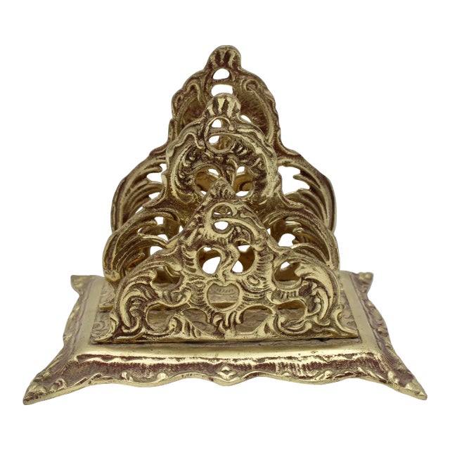 Art Nouveau Brass Letter Rack For Sale