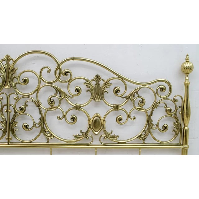 Mid-Century Neoclassical Style Italian Double Brass Daybed, 1960s For Sale - Image 12 of 16