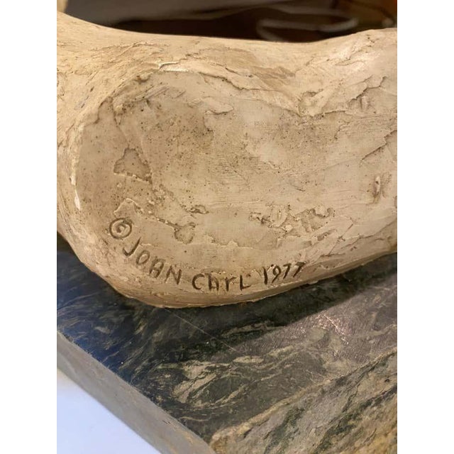 "Embrace" Clay Sculpture on Marble Base by Joan Carl Strauss For Sale - Image 4 of 10