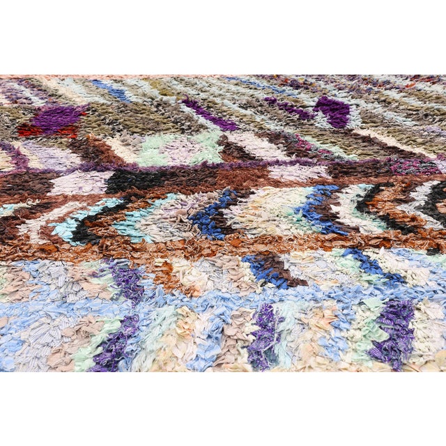 Late 20th Century Vintage Azilal Boucherouite Moroccan Rug, 05'01 X 06'10 For Sale - Image 5 of 10