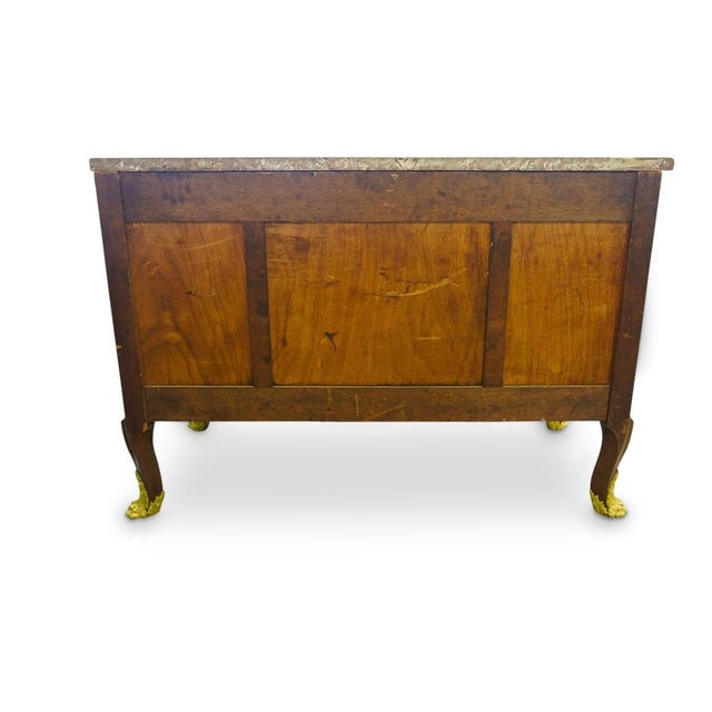 Louis XVI Style Commode Ormolu Bronze, Wood and Marble Top For Sale - Image 11 of 11