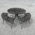 Metal Mid 20th Century Woodard Round Patio Table with Three Benches, Attributed For Sale - Image 7 of 11