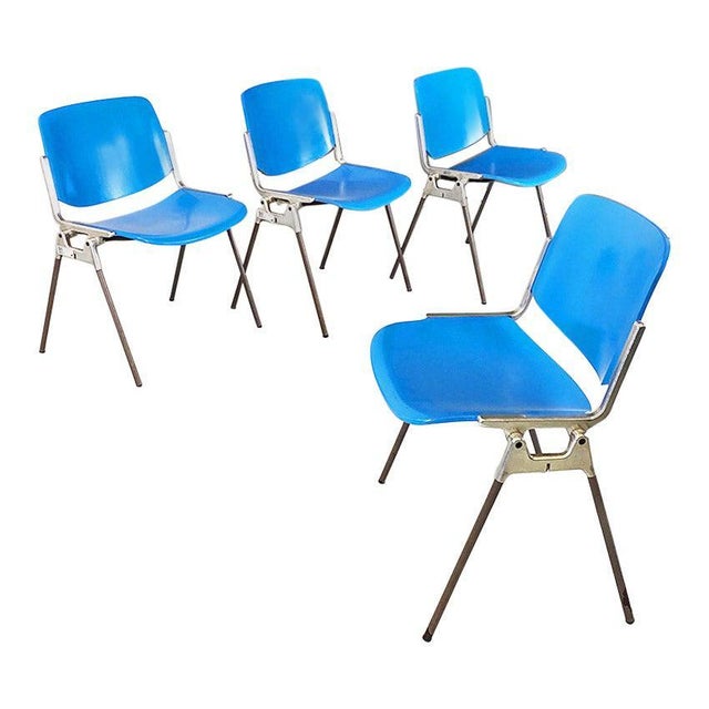 Italian DSC Chairs in Beech and Metal attributed to Giancarlo Piretti for Castelli / Anonima Castelli, 1965, Set of 4 For Sale - Image 16 of 16