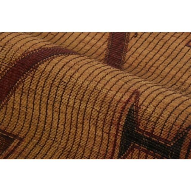 1950s Vintage Tuareg Mat, Golden Brown With Bold Tribal Geometric Motifs - Rug & Kilim For Sale - Image 5 of 6