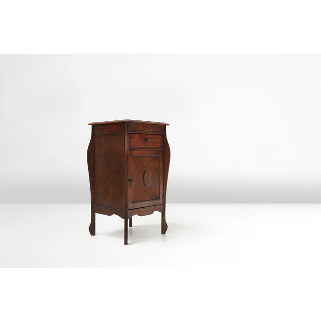 Art Nouveau Night Stand in Oak, France, 1890s For Sale - Image 3 of 16