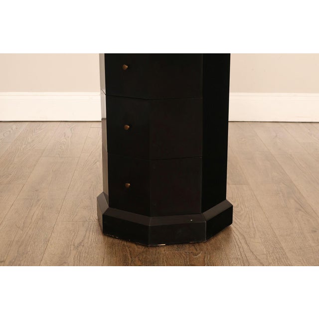 Black Maitland Smith Black Lacquered Octagonal Jewelry or Lingerie Chest Chest For Sale - Image 8 of 18