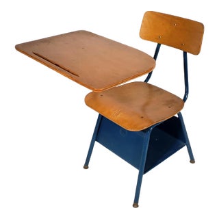 1950s Vintage Original Mid-Century Modern Heywood Wakefield Metal & Wood School Desk For Sale