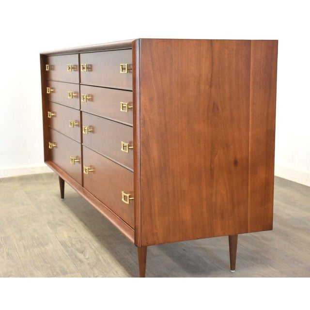 Mid-Century Modern 1960s Refinished Walnut Dresser by Paul Frankl For Sale - Image 3 of 10