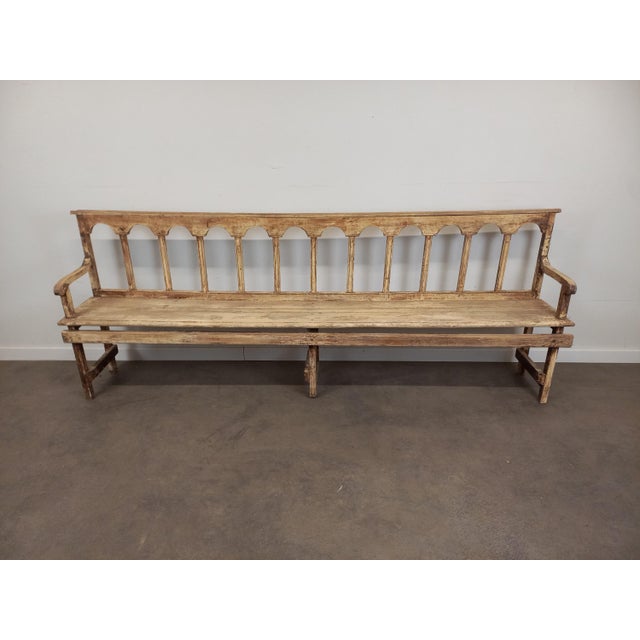 Patinated Church Bench in Fir For Sale - Image 14 of 18