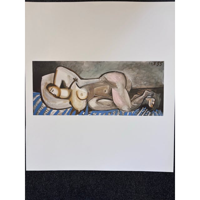 After Pablo Picasso Reclining Nude on Blue Carpet. Abstract. Lithograph (Offset). For Sale - Image 10 of 10