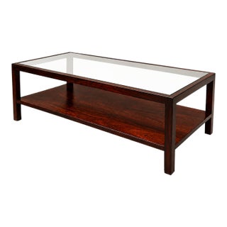 Brazilian Modern Two-Tier Coffee Table in Rosewood and Glass by Celina Decorações, 1960s For Sale