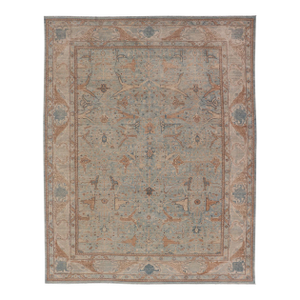 Tabriz Designed Rug in Soft Blue, Sand by Keivan Woven Arts 9'11 X 13'8