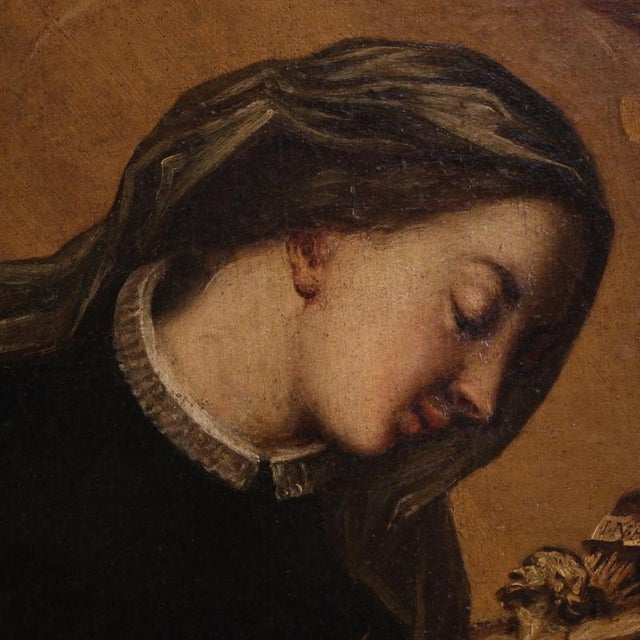 17th Century Italian Artist, Oval Portrait of Saint Catherine of Genoa, 1670, Oil on Canvas For Sale - Image 5 of 15