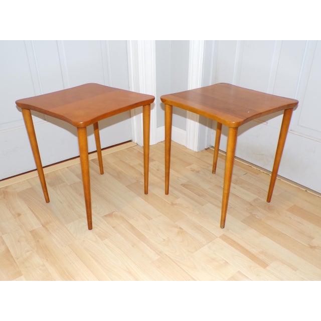 Vintage Pair Mid Century Clover End Side Tables Nightstands Plant Stands For Sale In Boston - Image 6 of 17