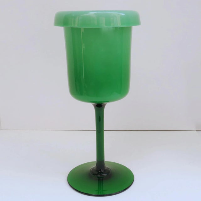 Italian Italian Mint Green Goblet Vase For Sale - Image 3 of 7