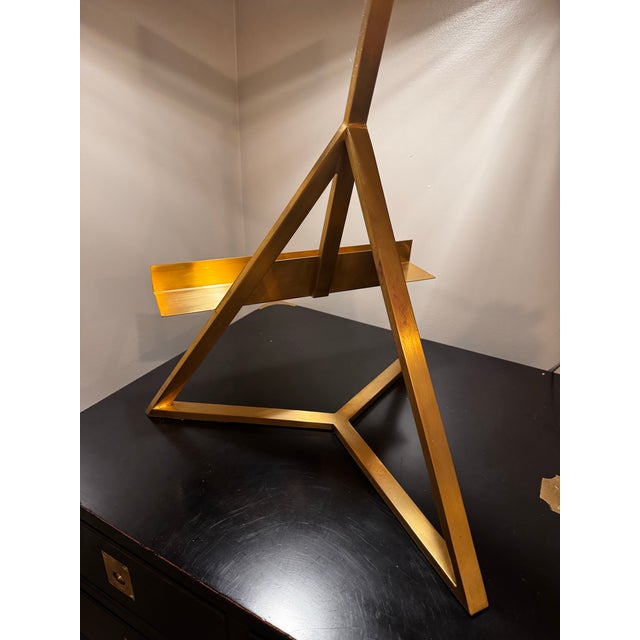 Vintage Mid-Century Modern Adjustable Brass Display Lamp For Sale - Image 6 of 12