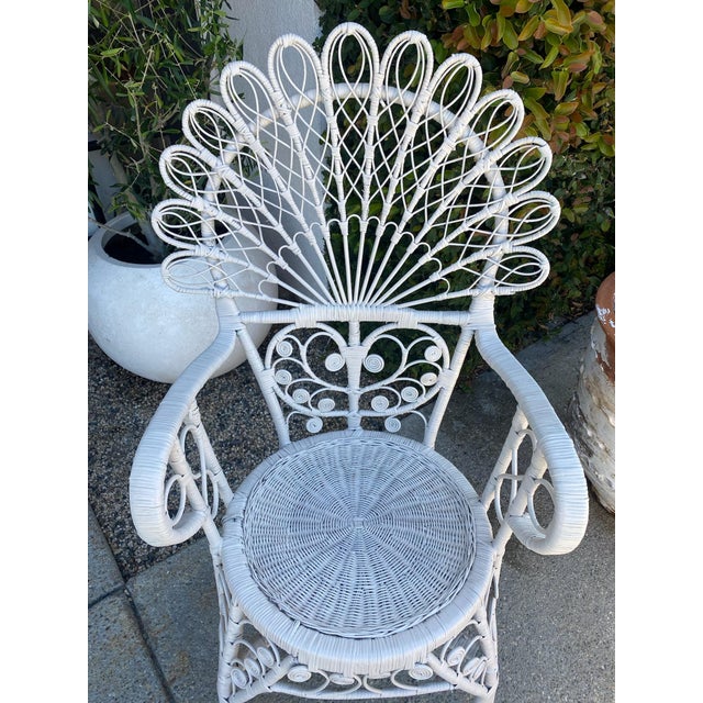 Adorable wicker chair with the cutest details. We painted it this lovely neutral color, great to mix into any space. Color...