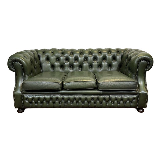 Chesterfield Leather 3-Seater Sofa, 1970s For Sale