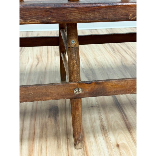 Antique Wood Spindle Back Deacons Bench For Sale - Image 16 of 16