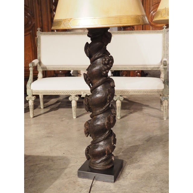 Pair of 18th Century Carved Chestnut Solomonic Column Lamps From ...
