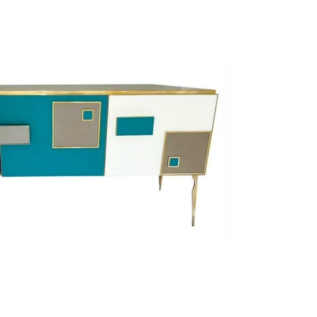 Wood Mid-Century Modern Italian Art Deco Style Sideboard / Credenza Cabinet For Sale - Image 7 of 9