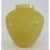 C.2007; Large and Heavy signed, Daum, France Lemon Yellow Citrine "Rhythms, " Vase or Vessel, in a concentric geometric...