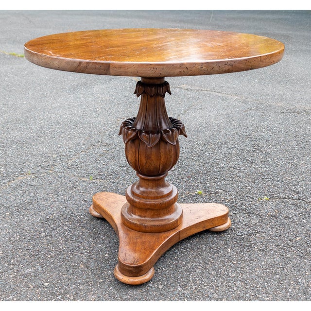 Early 20th Century Italian Walnut Round Occasional Table in Renaissance Revival Style For Sale - Image 4 of 18