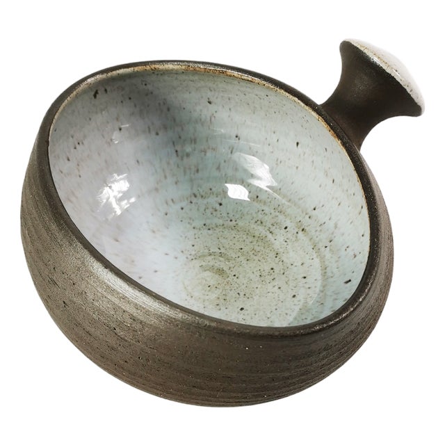 Modernist Ceramic Bowl with Handle by H. Ditlev. Denmark, 1960s For Sale