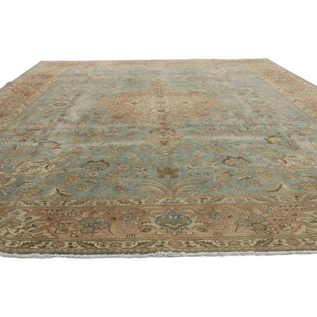 Textile Antique Persian Tabriz Rug - 09'09 X 12'07 For Sale - Image 7 of 9