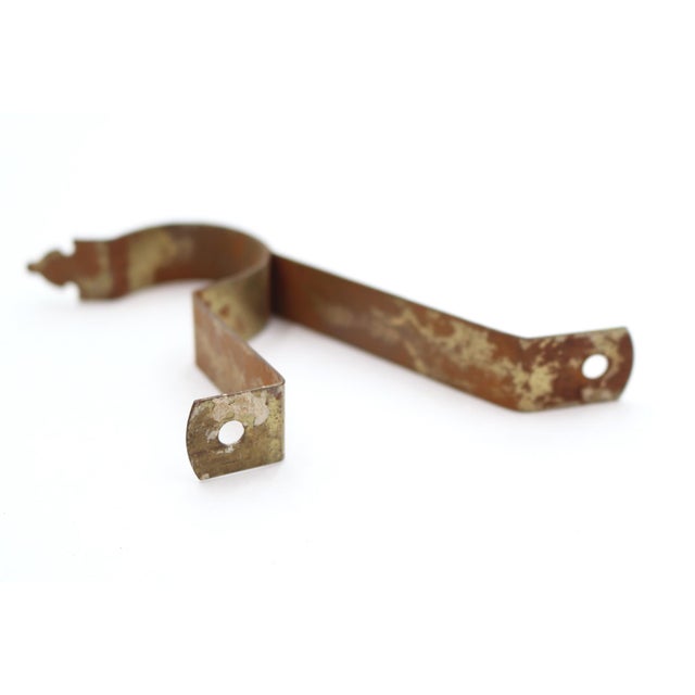 Set of Vintage Brass Plated Steel Curtain Rod Brackets For Sale - Image 6 of 6